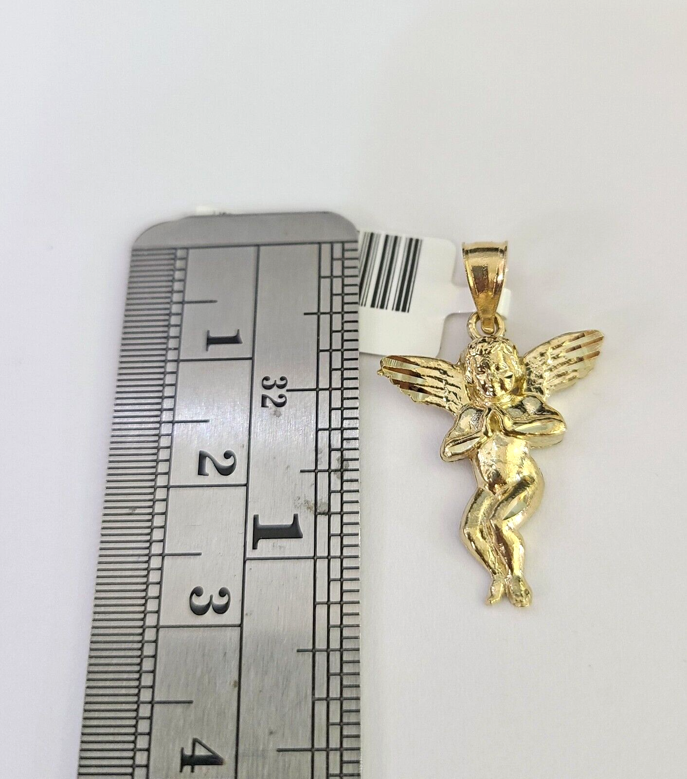 10k Solid Rope Chain 2mm Praying Angel Pendant Charm Necklace SET 18-22" Ladies